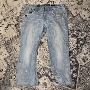 Affliction Buckle “Cooper” Light Wash Bootcut Jeans Men’s Designer Denim 36 Y2K